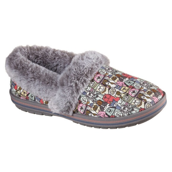 Skechers BOBS Too Cozy Snuggle Rovers Slipper Shoes Dog Print Faux Fur Women's 9 - Picture 7 of 10